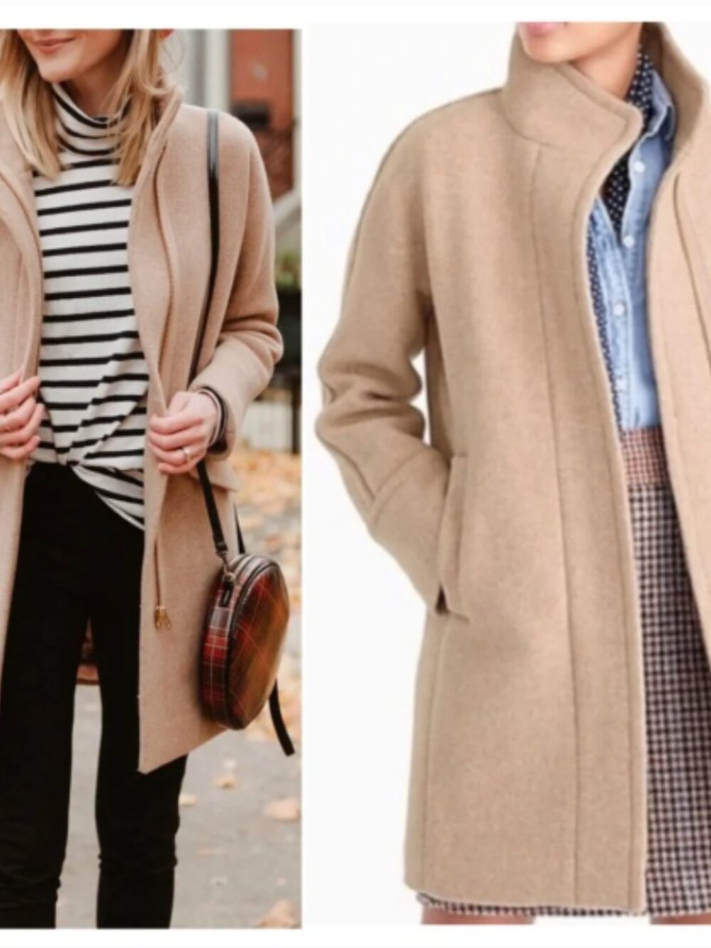 J. Crew Stadium Cloth Cocoon Coat Nello Gori Wool Tan/Khaki Wash Jacket Size 8